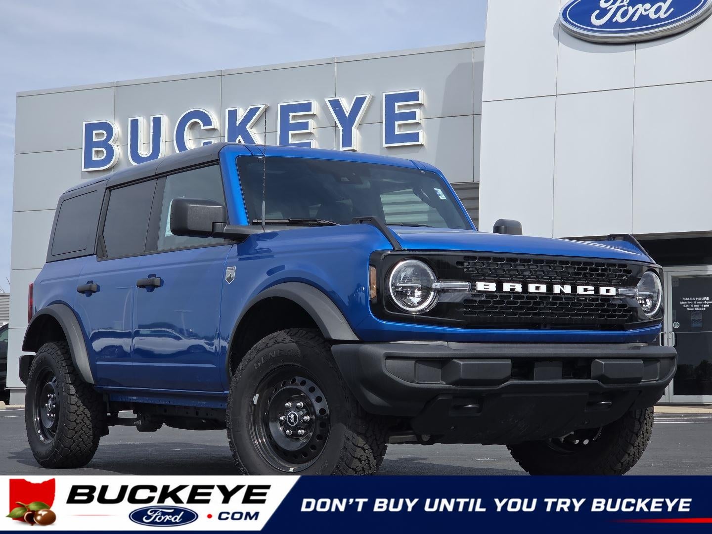 2026 Ford Bronco Big Bend in Velocity Blue — front three-quarter view