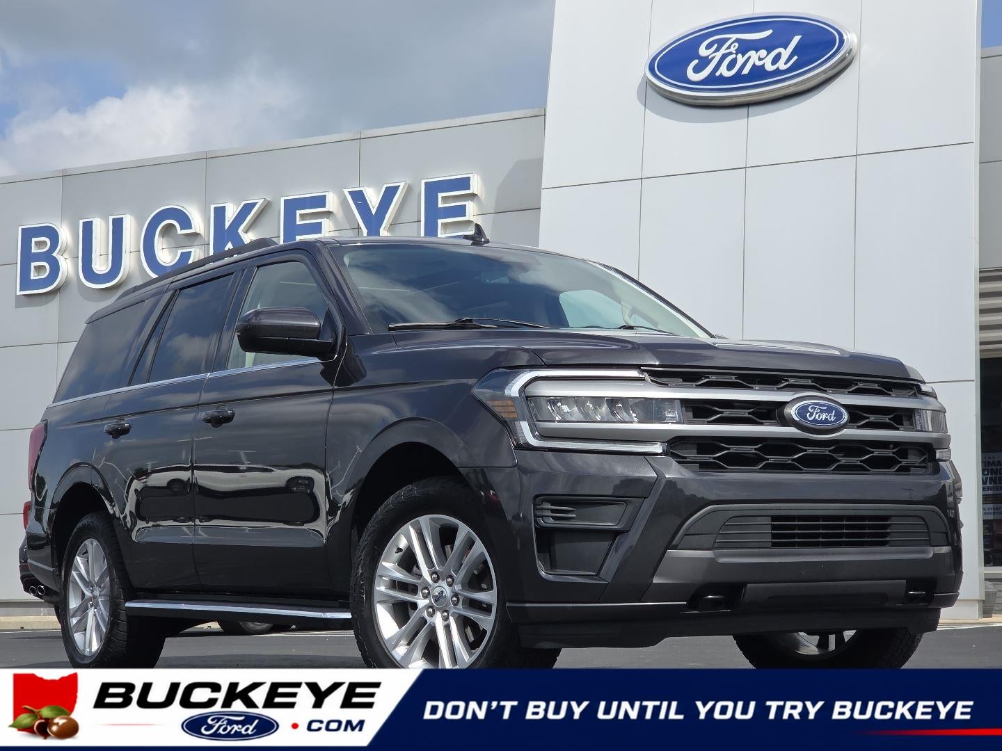 2023 Ford Expedition XLT in Dark Matter Gray — front three-quarter view