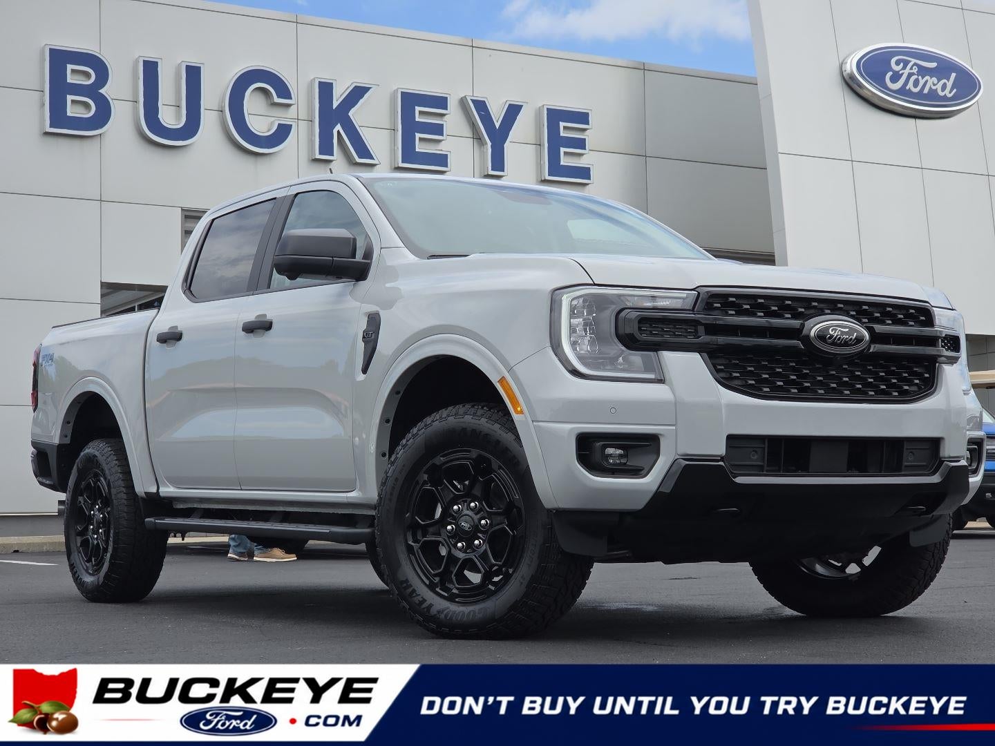 2026 Ford Ranger XLT in Avalanche Gray — front three-quarter view