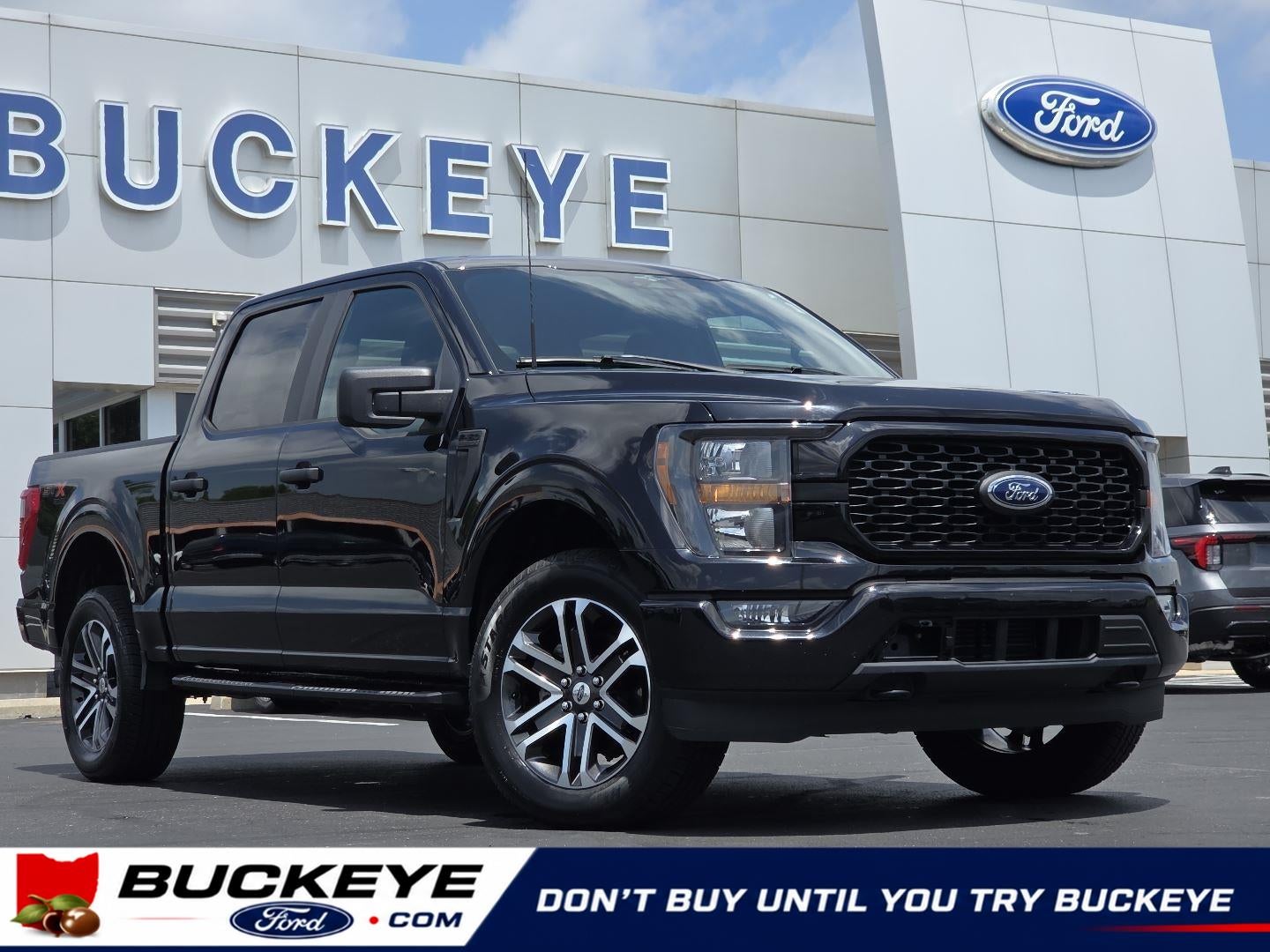 2023 Ford F-150 XL in Agate Black — front three-quarter view