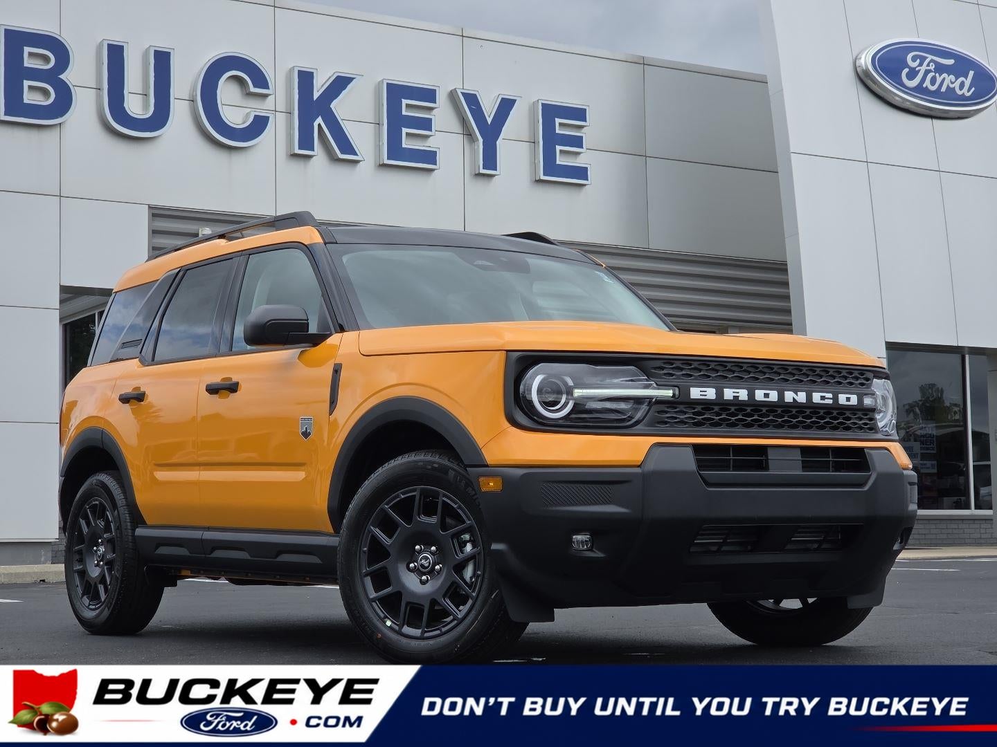 2026 Ford Bronco Sport Big Bend in Orange Fury Metallic Tri-Coat — front three-quarter view
