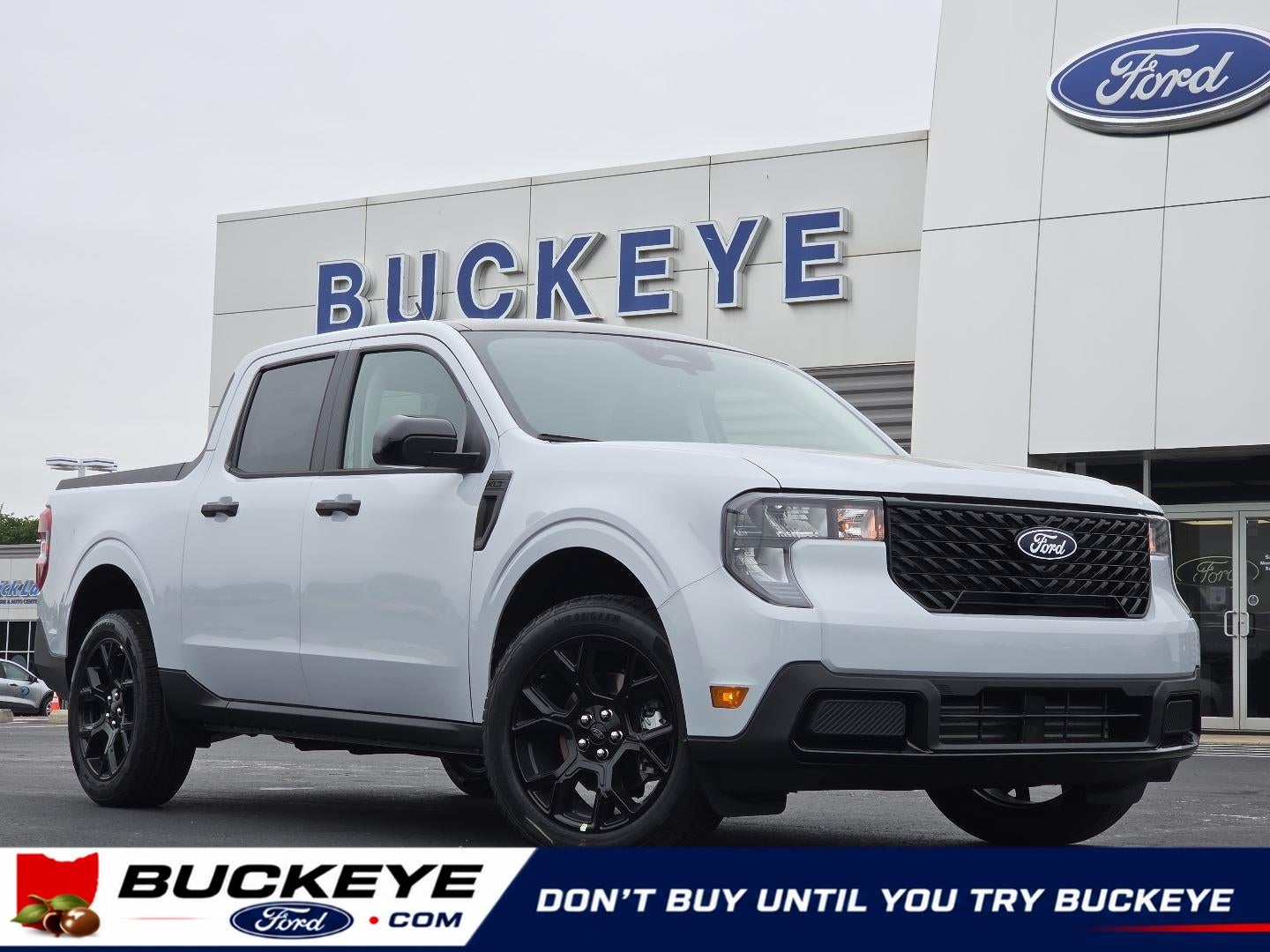 2026 Ford Maverick XLT in Space White — front three-quarter view